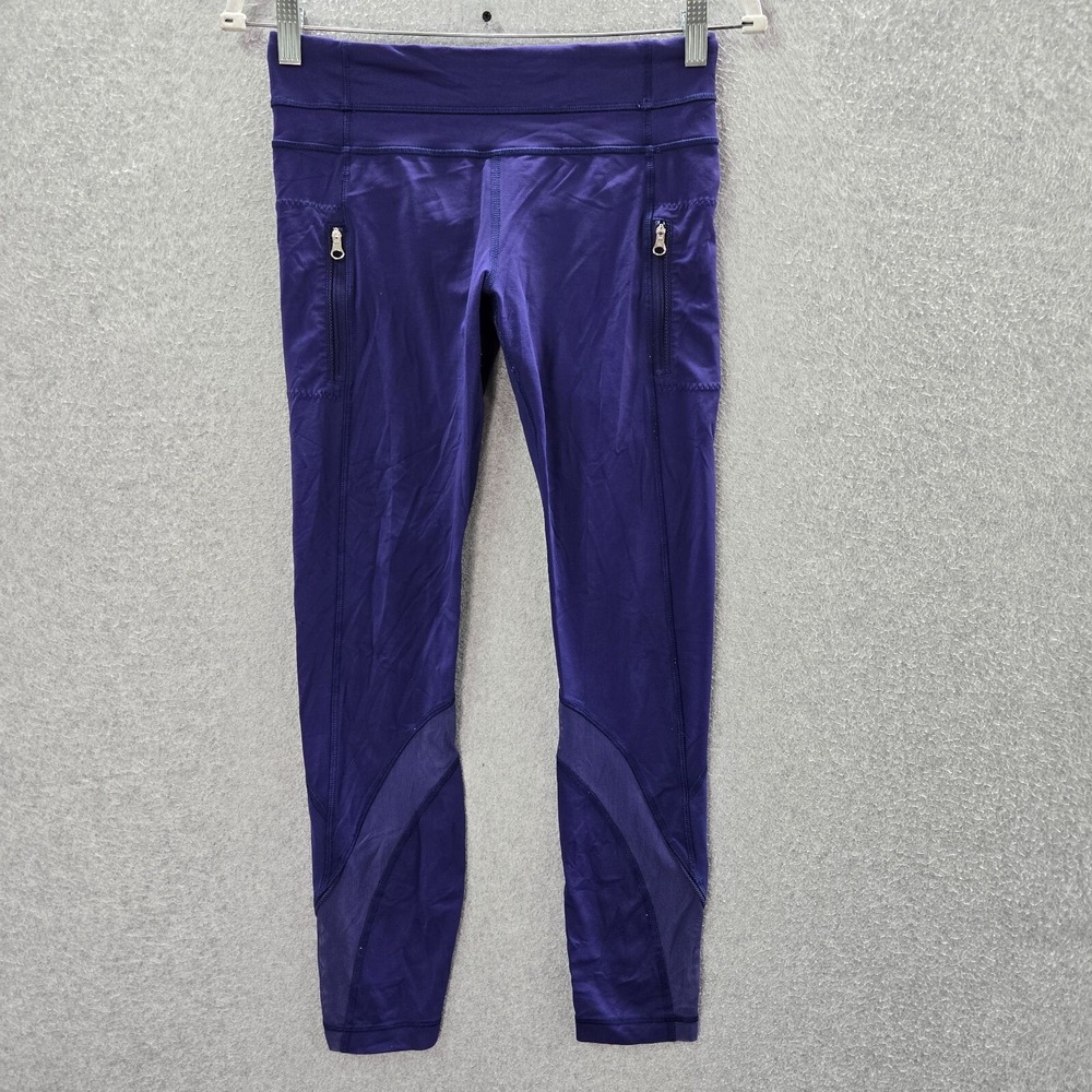 Lululemon Women Activewear Pants 6 Purple Inspire Tight II Zip Pockets